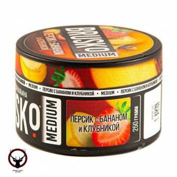 Табак для кальяна BRUSKO MEDIUM Персик с бананом и клубникой 250гр