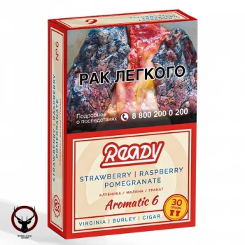 Табак для кальяна Ready 30гр №6 Pomegranate Strawberry Raspberry